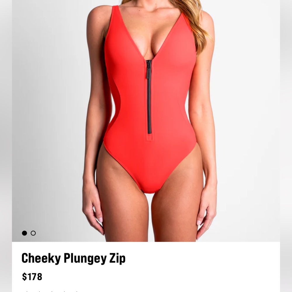 TA3 Cheeky Plungey Zip- Hot Coral